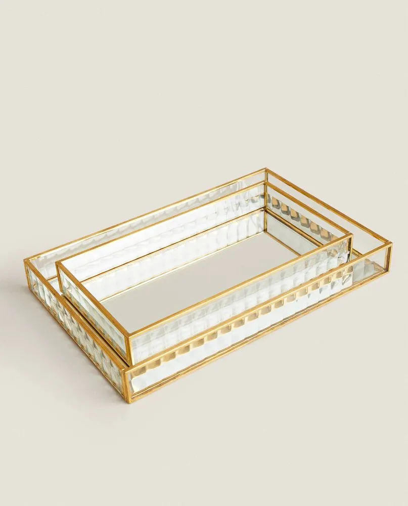 DECORATIVE TRAY WITH GOLD RIM