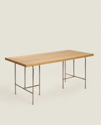 WOOD AND METAL OFFICE DESK