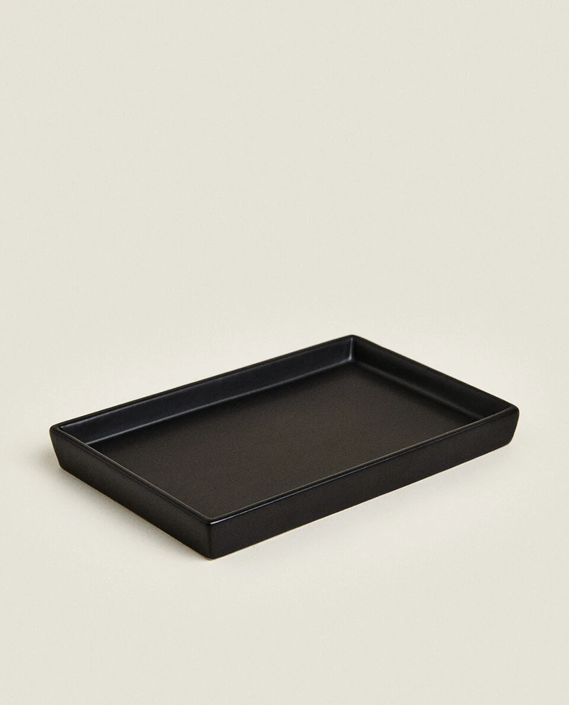 RECTANGULAR EARTHENWARE BATHROOM TRAY