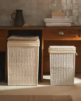 FABRIC-LINED LAUNDRY BASKET