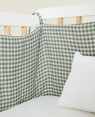 CHILDREN’S CHECK MUSLIN COT BUMPER COVER