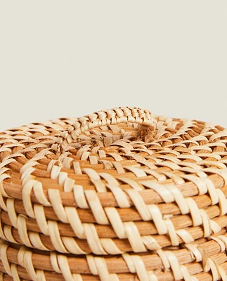 KIDS’ RATTAN HAMPER WITH LID