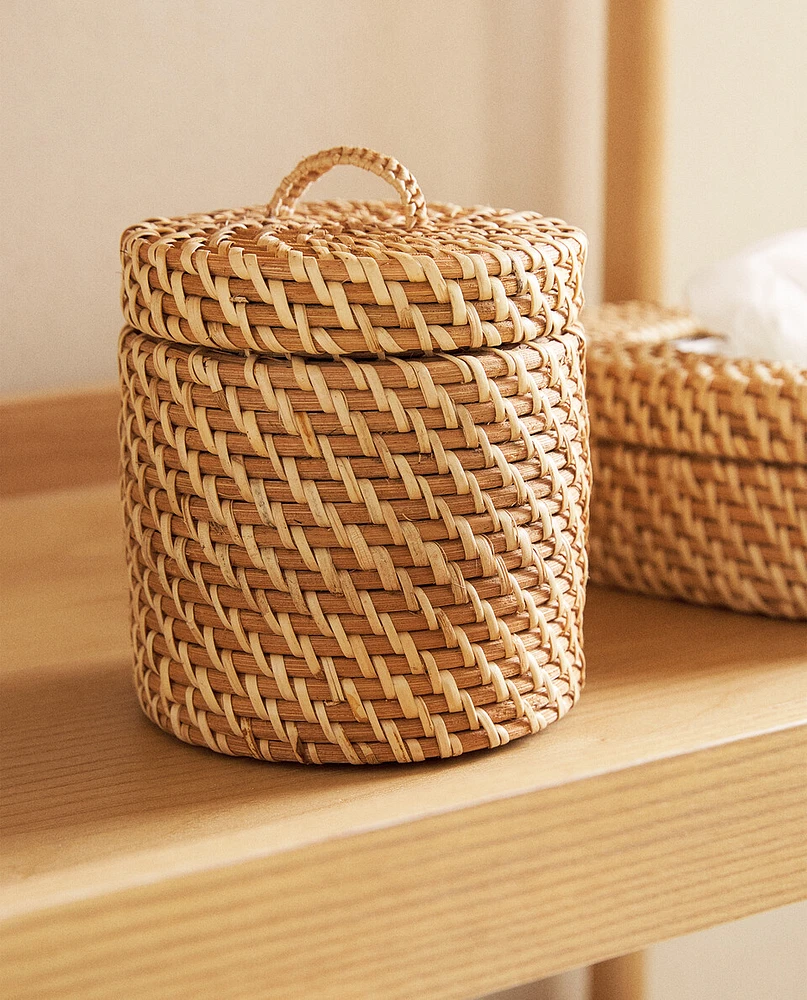 KIDS’ RATTAN HAMPER WITH LID