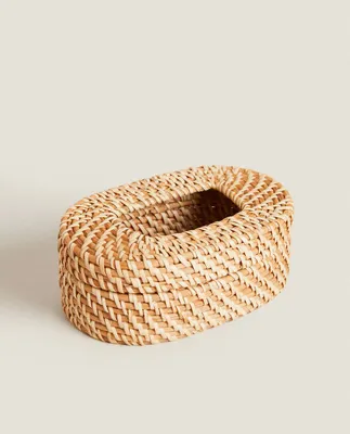 RATTAN BABY WIPE HOLDER