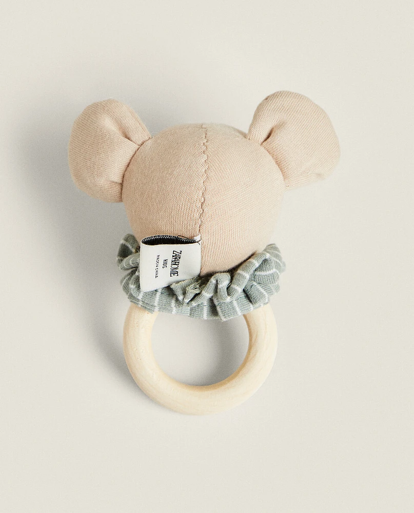 CHILDREN'S MOUSE SOFT TOY RATTLE