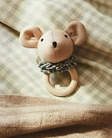 CHILDREN'S MOUSE SOFT TOY RATTLE