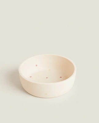 CHILDREN'S SILICONE BOWL WITH HEARTS