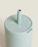 DOTS SILICONE TUMBLER WITH STRAW