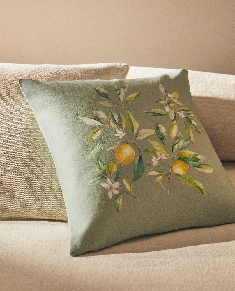 LEMON PRINT CUSHION COVER