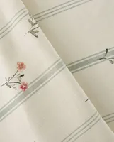 STRIPED AND FLORAL COTTON TABLECLOTH