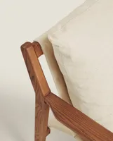 WOODEN ARMCHAIR WITH REMOVABLE CUSHION