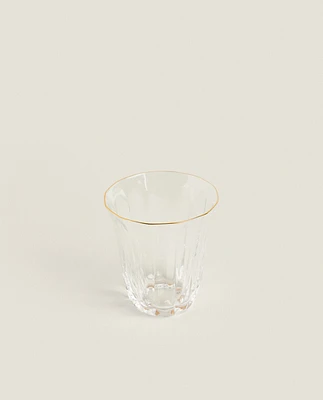 GLASS TUMBLER WITH GOLD RIM