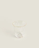 GLASS TUMBLER WITH GOLD RIM