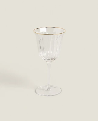 GOLD RIM WINE GLASS