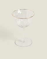 COCKTAIL GLASS WITH GOLD RIM