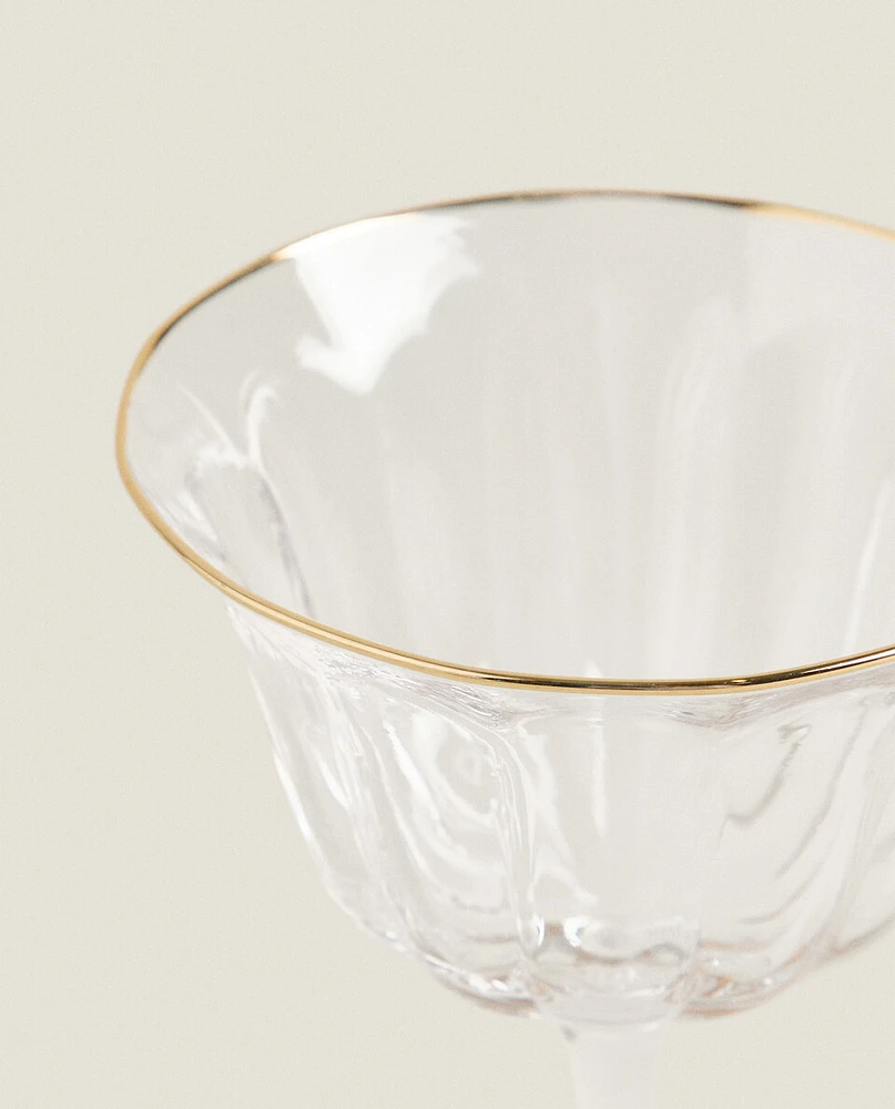 COCKTAIL GLASS WITH GOLD RIM