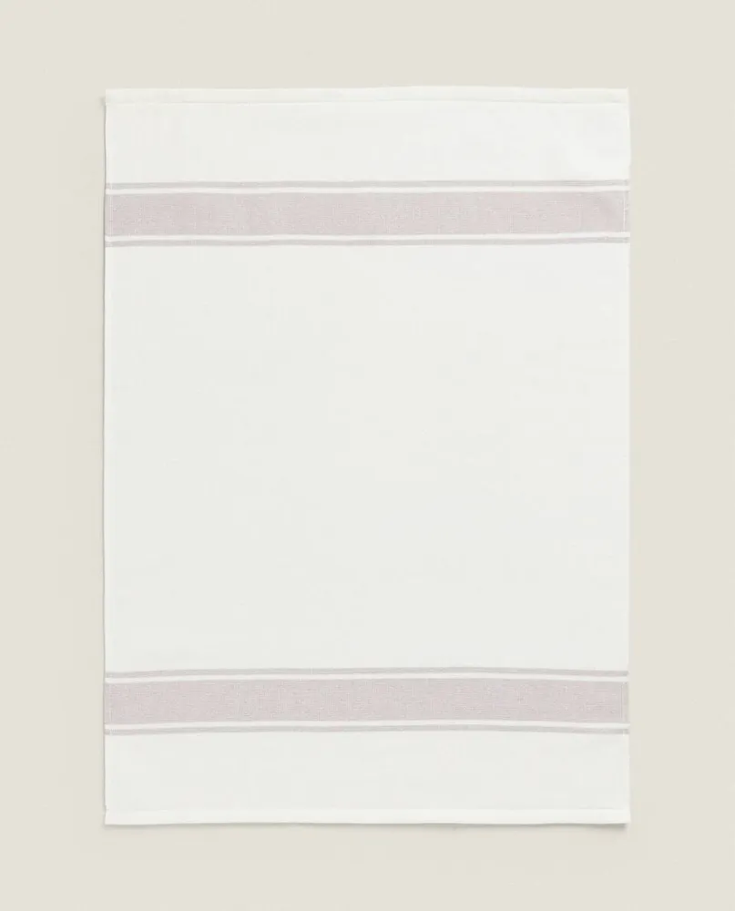 COTTON TERRY TEA TOWEL WITH STRIPE