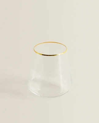 BOHEMIA CRYSTAL GOLD-RIMMED TUMBLER