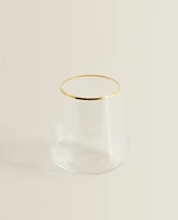 BOHEMIA CRYSTAL GOLD-RIMMED TUMBLER