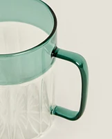 COLOURED BOROSILICATE GLASS MUG