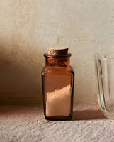 FACETED GLASS SALT SHAKER WITH CORK