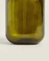 OLIVE GREEN GLASS BATHROOM DISPENSER