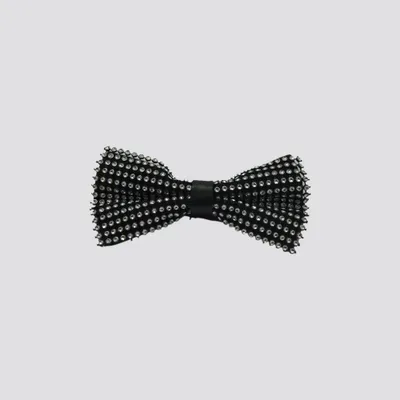 Pre Tied Bow Tie Black with Stone