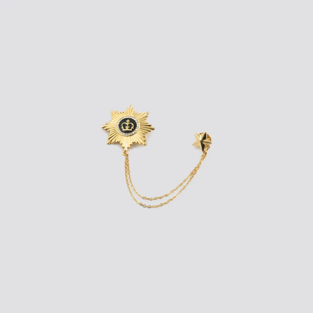 Golden Crown Lapel Brooch