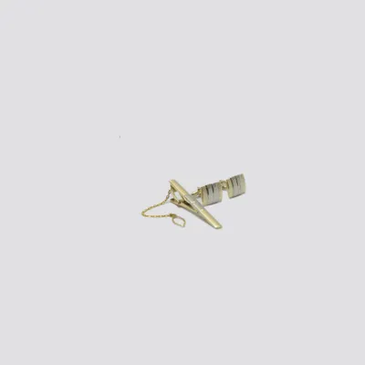 Tow tone Cuff Link and Tie Bar Set