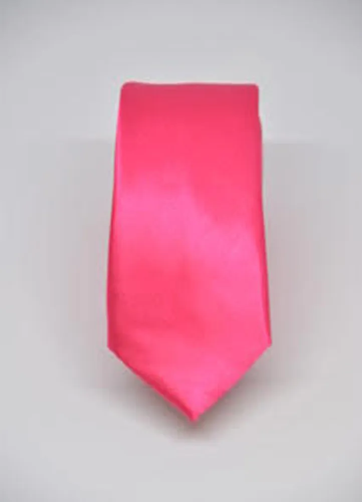 Solid Hot Pink Skinny Tie