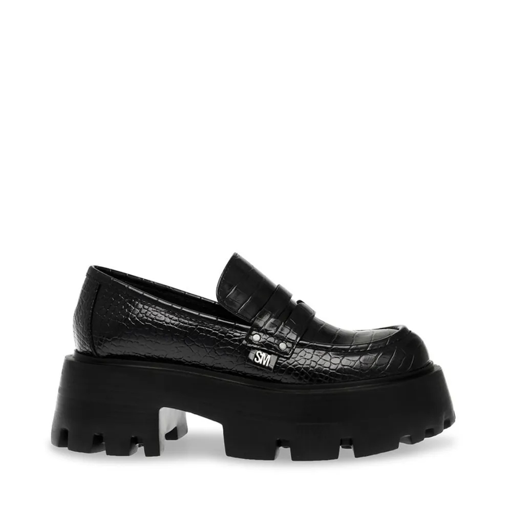 Hombre Sneakers Gruesas Croco Negro