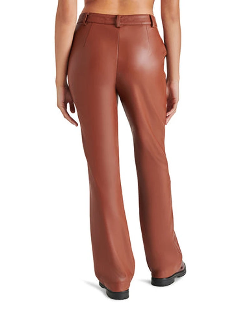 MERCER FAUX LEATHER PANT COGNAC