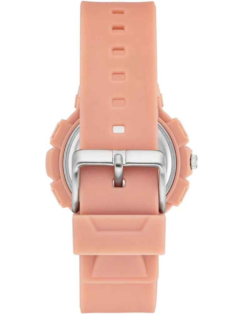 Reloj Tous Bear Time de acero IP rosado con correa de piel nude