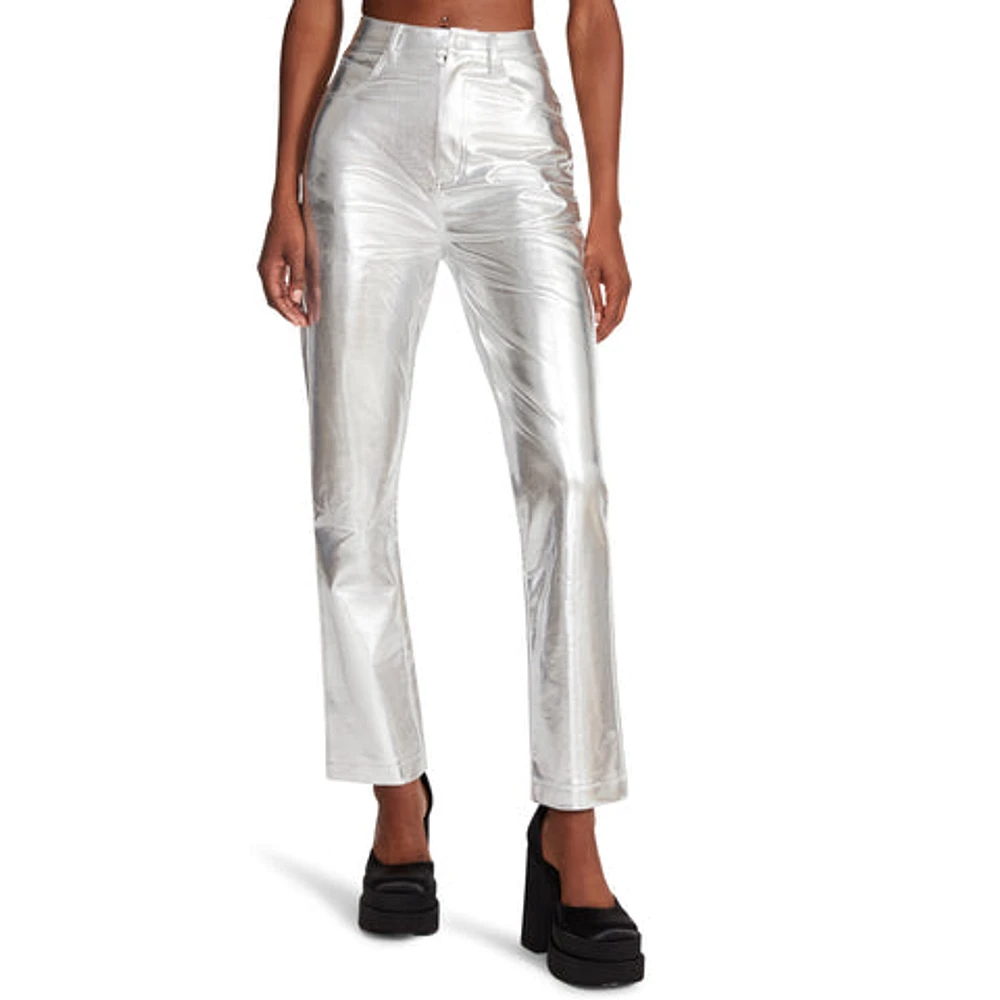 JOSIE LEATHER PANT SILVER