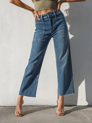 Reno Utility Wide Leg Jeans Dark