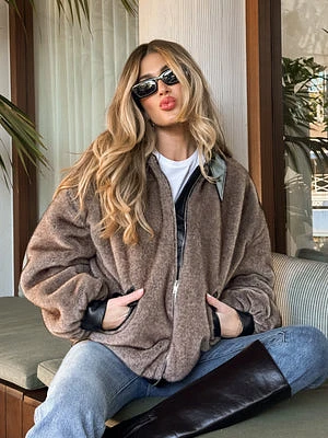 Audrina Oversized Faux Fur Jacket