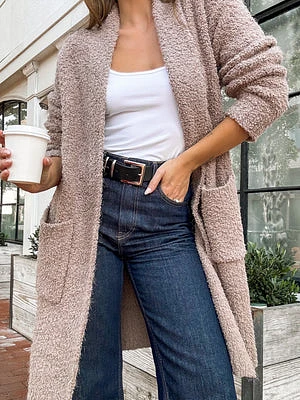 Kass Fuzzy Cardigan Mocha