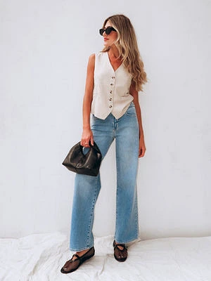 Last Night Wide Leg Jeans Light Denim