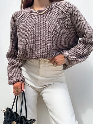 Cozy Season Knit Sweater Plum