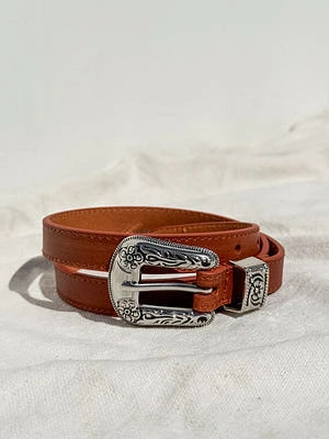 Skinny Western Belt Tan