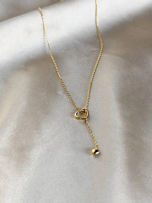 Dainty Heart Lariat Necklace