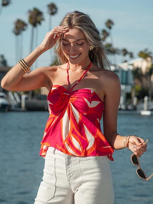 Sao Paulo Floral Halter Top