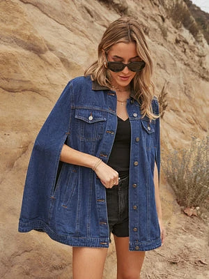 Aspen Denim Cape Jacket - Final Sale