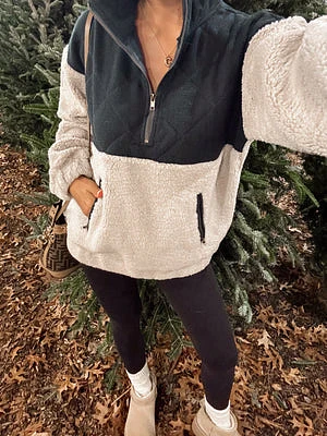 Chilly Nights Half Zip Sherpa Pullover