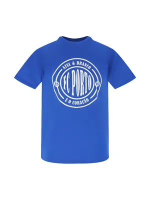 T-Shirt FC Porto Azul Real “Azul é Branco o coração” Logo circular