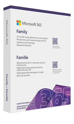 Microsoft 365 Family (One-Year Subscription; Up to 6 people) French (Canada)