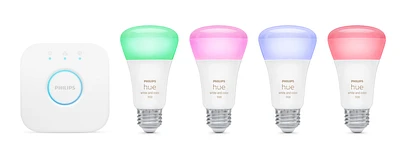 Philips Hue White and Color Ambiance A19 Bluetooth 75W Smart LED Starter Kit