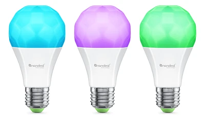 Nanoleaf Essentials Matter A19 Smart Bulb - Thread & Matter-Enabled Smart LED Light Bulb - White and Color (3 Pack)