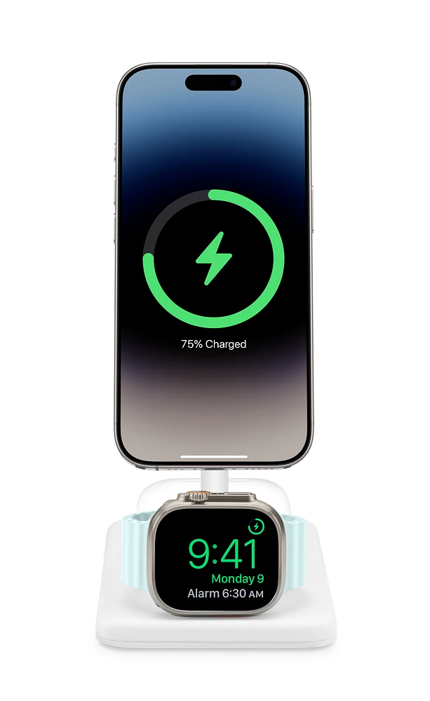 Twelve South HiRise 3 Deluxe 3-in-1 Wireless Charging Stand - White