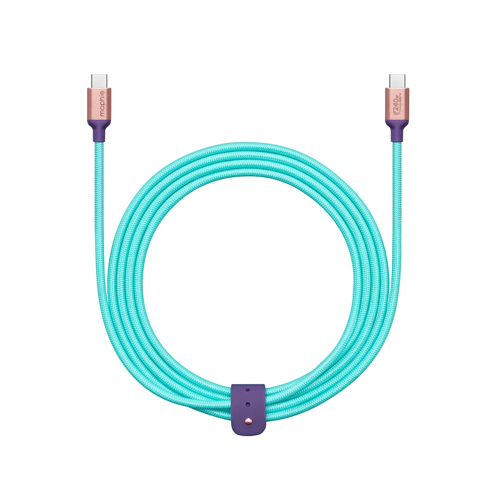 mophie 240W USB-C to USB-C Charge Cable (2m) - Teal